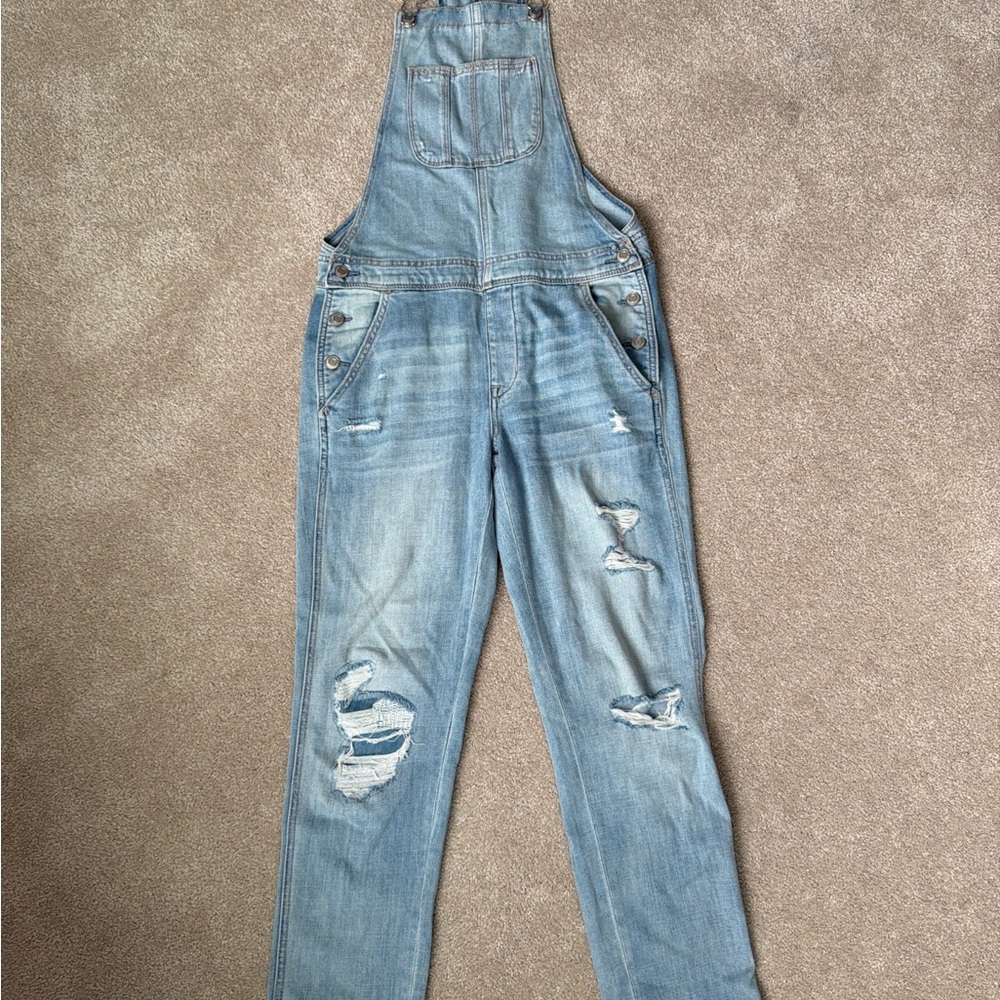 American Eagle Outfitters Light Blue Denim Overalls